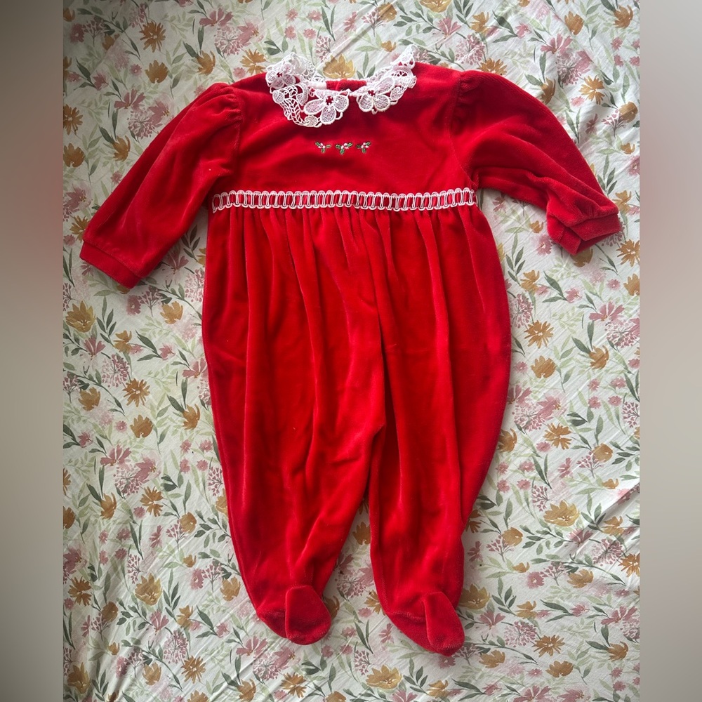 Vintage Velvet Baby One-Piece